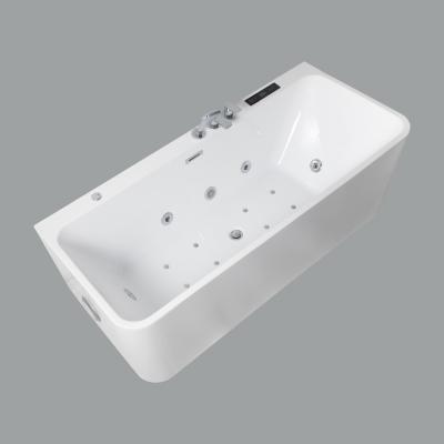 China Pure PMMA Acrylic Freestanding Hydro Massage Bathtub with 7 Colors Changing LED Light for sale