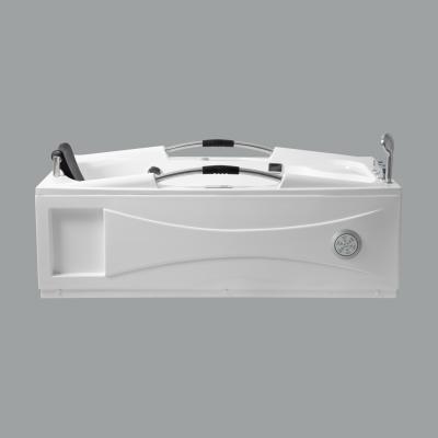 China Structure Freestanding Tub Acrylic Massage Whirlpool Bathtub with Handles and Headrest for sale