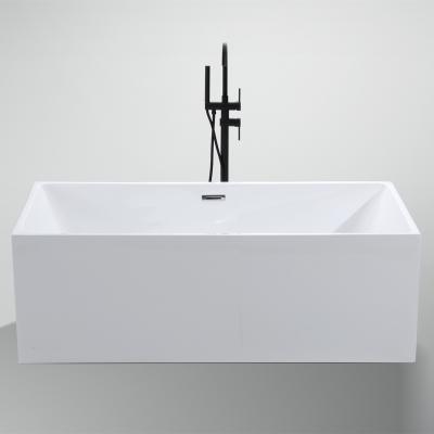 China 1800mm Straight Narrow Rim Border Freestanding Acrylic Bathtub with Whirlpool Function for sale