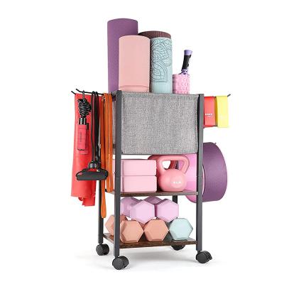 China Home Yoga Mat Display Rack Mat Storage Rack With Hooks Support Mat Storage Rack Wide Amazon Viable Hot Sale Gym Yoga Mat for sale