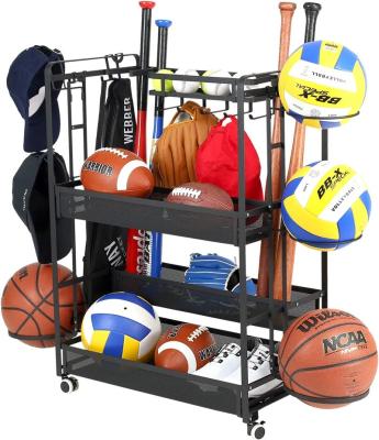 China Universal Viable Ball Storage Holder Metal Display Soccer Ball Stander Basketballs Hanging Sports Ball Holder Rack for sale