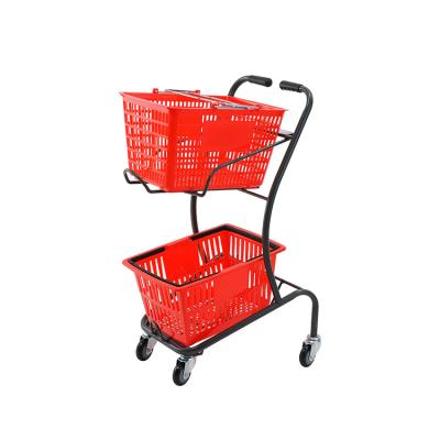 China Hot Sale Factory Price Supermarket Trolley Double Sided Shopping Trolley Shopping Trolleys & Trolleys for sale