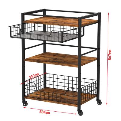 China Wholesale Metal Viable Wooden Squaretube Dish Shelf 4 Tier Shelf Storage Rack Bookcase Kitchen Corner Storage Shelf for sale