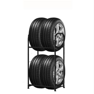 China Round-Sided Auto Repair Shop Motorcycle Car Tires Display Rack Wheels Tires Accessories Metal Storage Rack Shelf for sale