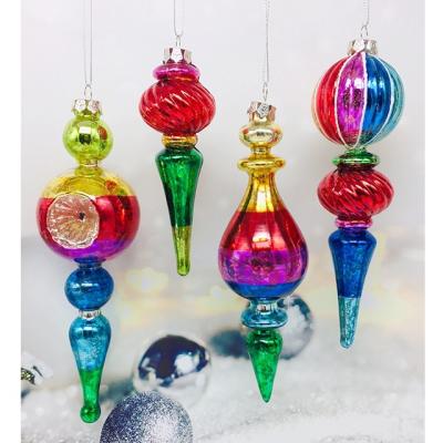 China Holiday Decoration Vintage Glass Ornaments On Trees For Christmas Decoration S/3 for sale