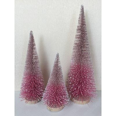 China Holiday Pink Plastic Christmas Tree with Glitter for sale