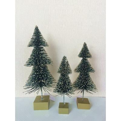 China Holiday green sisal tree for interior decoration with gliter for sale