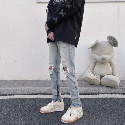 China 2021 QUICK DRY men's jeans for men new style jeans pants streetwear ripped jeans destroyed hip hop for sale