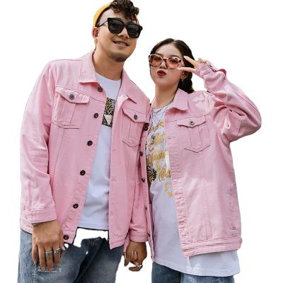 China Anti-wrinkle Plus-size Matching Loose Long Sleeve Pink Blouse Korean Fashion Ladies Jacket Denim Jacket Youth All Match Jacket for sale