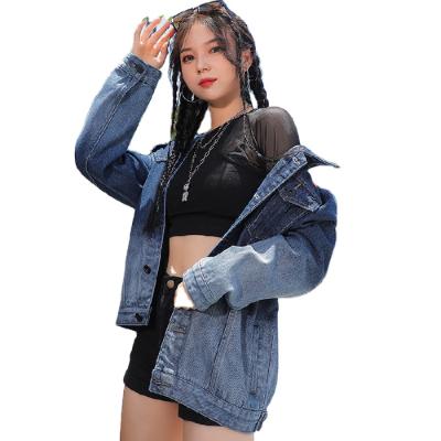 China Anti-wrinkle plus size couples wear fade color denim coat ladies fashion brand loose long sleeve blouse Korean top jacket for sale