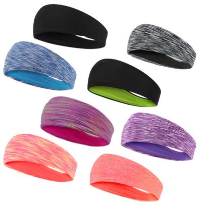 China Custom Logo Popular Women Men Running Yoga Headbands Solid Color Breathable Sports Fitness Elastic Headband for sale