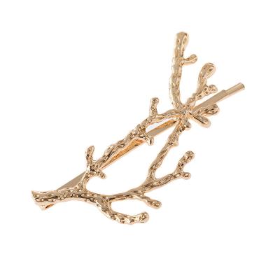 China Wholesale Stylish Simple Alloy Hairpin Antler Tree Branch Hair Clip Hairpin Accessories Clip On Hair for sale