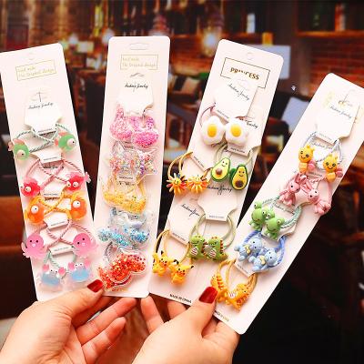 China New Little Girl Cartoon Shape Hair Accessories Elastic Rope Ring For Girls Hair Band Cute Wild Colorful Cute Hair Rings for sale