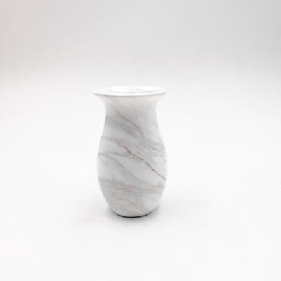 China Modern Customized Home Decoration Cheap Cost White Color Marble Flower Vase for sale