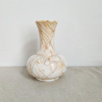 China Modern Elegant Gold Color Marble Flower Vase For Home Decoration Office Flower Vase for sale