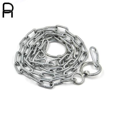 China Sustainable Pet Supplies Metal Pull Up Heavy Dog Link Chain Collar Pet Chrome Plated Steel Chain for sale