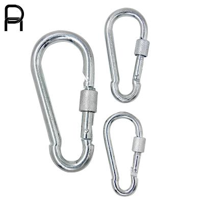 China Custom Size Cheap Durable Stainless Steel Spring Snap Type Metal Snap Hook Carabiner Squash Hook for sale