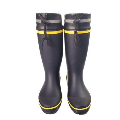 China Waterproof Black Hunting Boots Men Fishing Boots Men Rubber Rain Boots Oil Resistant Work Shoes Rubber Men for sale