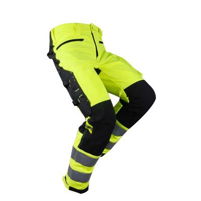 China Men's Hi Vis Workwear Trousers Anti-Wrinkle Safety Work Pants Multi Pockets Men's Reflective Trousers for sale