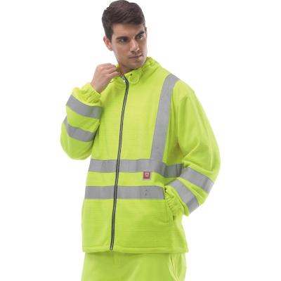 China Vis Reflective Flame Retardant Safety Men's Protective Workwear Fleece Jacket Customized Wear Resistant Hi for sale