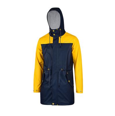 China 100% Raincoat /Windproof/Eco-friendly/Durable/Soft Customized Waterproof Clothing Men PU Rain Coat Hooded Windproof Breathable Raincoat for sale