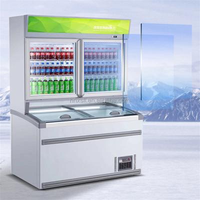 China Energy Saving Glass Door Freezer Combination Refrigerator Display Chiller Freezer With CE Standards for sale