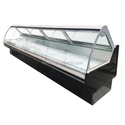 China Refrigerated Deli Open Cold Box Refrigerator Display Butcher Shop Food Air Cooling Butcher Equipment Grocery Counter for sale