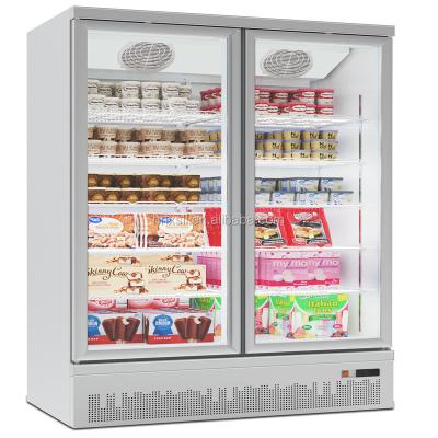 China High Effiency 2021 New Design Glass Door Vertical Display Freezing Upright Freezer For Frozen Food Ice Cream Fridge for sale