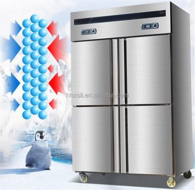 China Professional Double-temperature Restaurant Refrigerator 4-Door Kitchen Chiller Freezer for sale