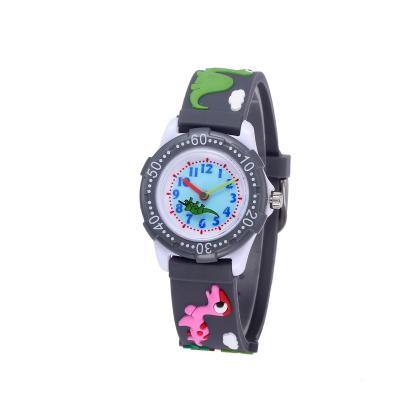 China Shenzhen Low Prices Sport Black Quartz 3TM Waterproof Pink Dinosaur Pattern Students Boy Girl Children'S 3d Kid Watch Cartoon for sale