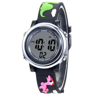 China Cartoon Waterproof 7 Color Lights Wrist Digital Watch with Alarm Stopwatch for 3-10 Year Girls Little Child 3D Kids Watches for sale