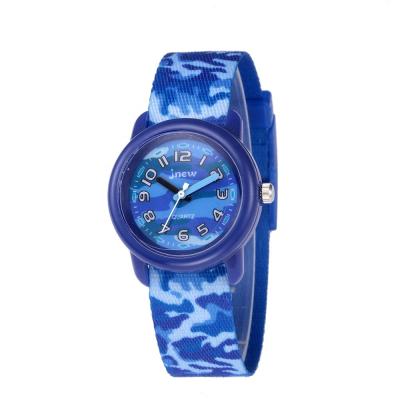 China Ribbon Cartoon Watches Promotional Blue Cartoon Boy Kids Waterproof Watches  For Gift for sale