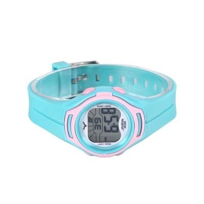 China Simple Green Eco-Friendly Material Seven Color Lights 3atm Waterproof Sports Digital watch for girls kids wrist watch for sale