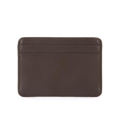 China Custom Made High Quality Genuine Leather Logo ID Wallet Leather Card Holder Luxury Small Pure Natural Double Men's Credit Card Holder True Anti-theft for sale