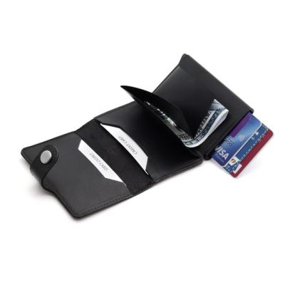 China Promotional Leather RFID Pocket RFID Business Card Holder In Stock For Men for sale