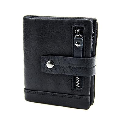 China Designers High Quality Anti-theft Pocket Custom Luxury Genuine Leather Short Zipper Card Holder Wallets Purse Real Leather Wallet for sale