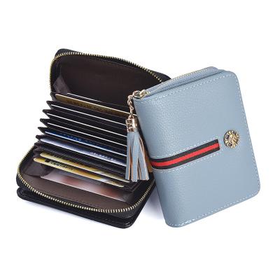 China Waterproof Luxury Custom Slim Women Wallet Women Purse Key Chain Credit Card Holder PU Tassel Tassel Coin Purse Leather Wallet With Card Holder Women for sale