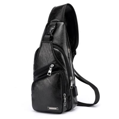 China Fashion Waterproof Men's Chest Bag PU Leather Wallet Filling Waterproof Cross - Messenger Pack Chest Bag Body Purse Shoulder for sale