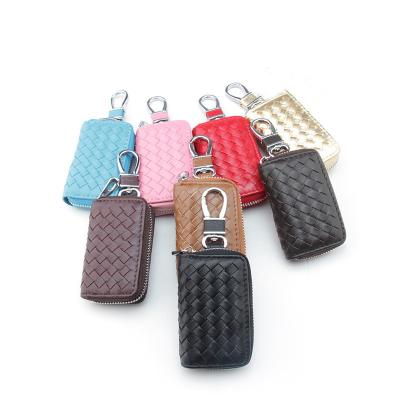 China 100% Quality Key Chain Mini Wallet Smart Bag Soft Eco-friendly Luxury Leather Car Holder Remote Key Organizer Door Cases Cover for sale