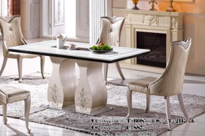 China 6 person rectangular hotel marble table dining room furniture for sale