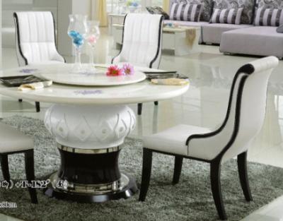 China club 8 persons round marble table with Lazy Susan for sale