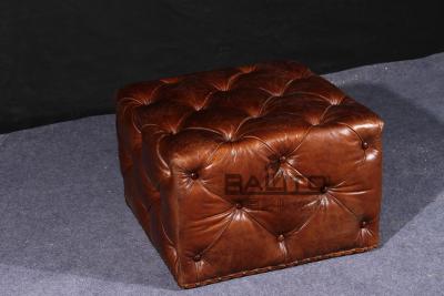 China classical old style antique club leather stool furniture for sale