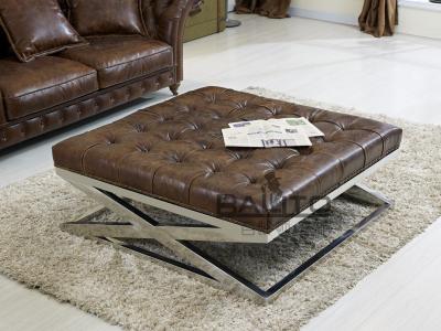 China classical luxury leather ottoman club furniture for sale