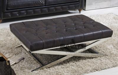 China classical luxury leather ottoman furniture for sale