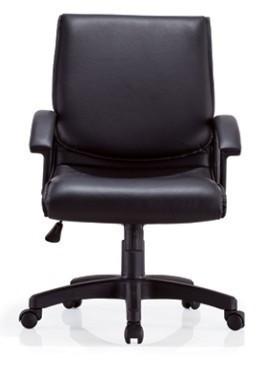 China Guangdong office black medium black PU leather staff chair factory for sale