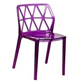 China wholesale clear purple plastic Alchemia Chair transparent club dining chair furniture for sale