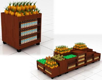 China supermarket fruit display shelf stand furniture,supermarket wood fruit display stand furniture for sale