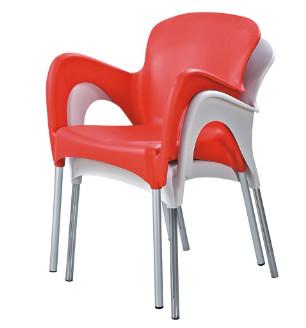 China stackable dining arm chair stackable plastic metal chair stackable party arm chair for sale