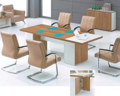 China Modern 2.4m melamine conference table with storage in warehouse for sale