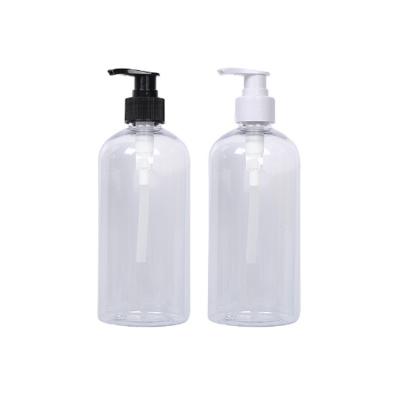 China Clear Cosmetic Pump Bottle 16.9oz Plastic Airless Lotion Bottles Plastic Screen Printing PET PUMP Sprayer Around 500ml White Black for sale